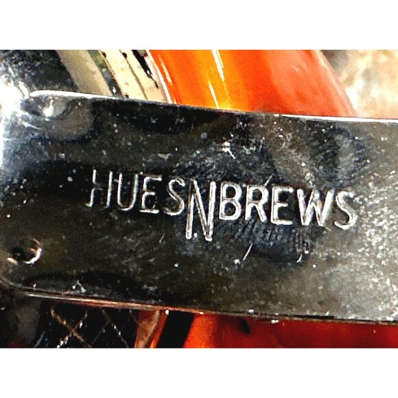 Hues N Brews Glazed Orange Ceramic Teapot Set Steel Lid 2 Matching Cups Service - Picture 5 of 7